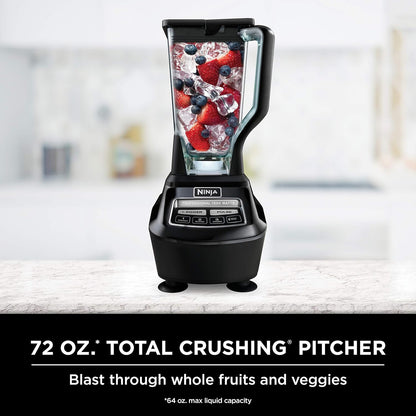 Kitchen System, 1500W, 72 oz. Full-Size Blender & 8-Cup Food Processor with (2) 16 oz. To-Go Cups, Total Crushing Technology - Smoothies, Ice Crushing, Purees, Dough & More, Black, BL770