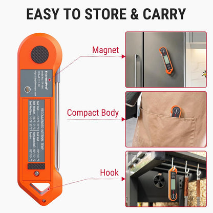 9H Digital Meat Thermometer for Cooking with Ambidextrous Backlit and Motion Sensing Kitchen Cooking Food Thermometer for BBQ Grill Smoker Oil Fry Candy Instant Read Thermometer